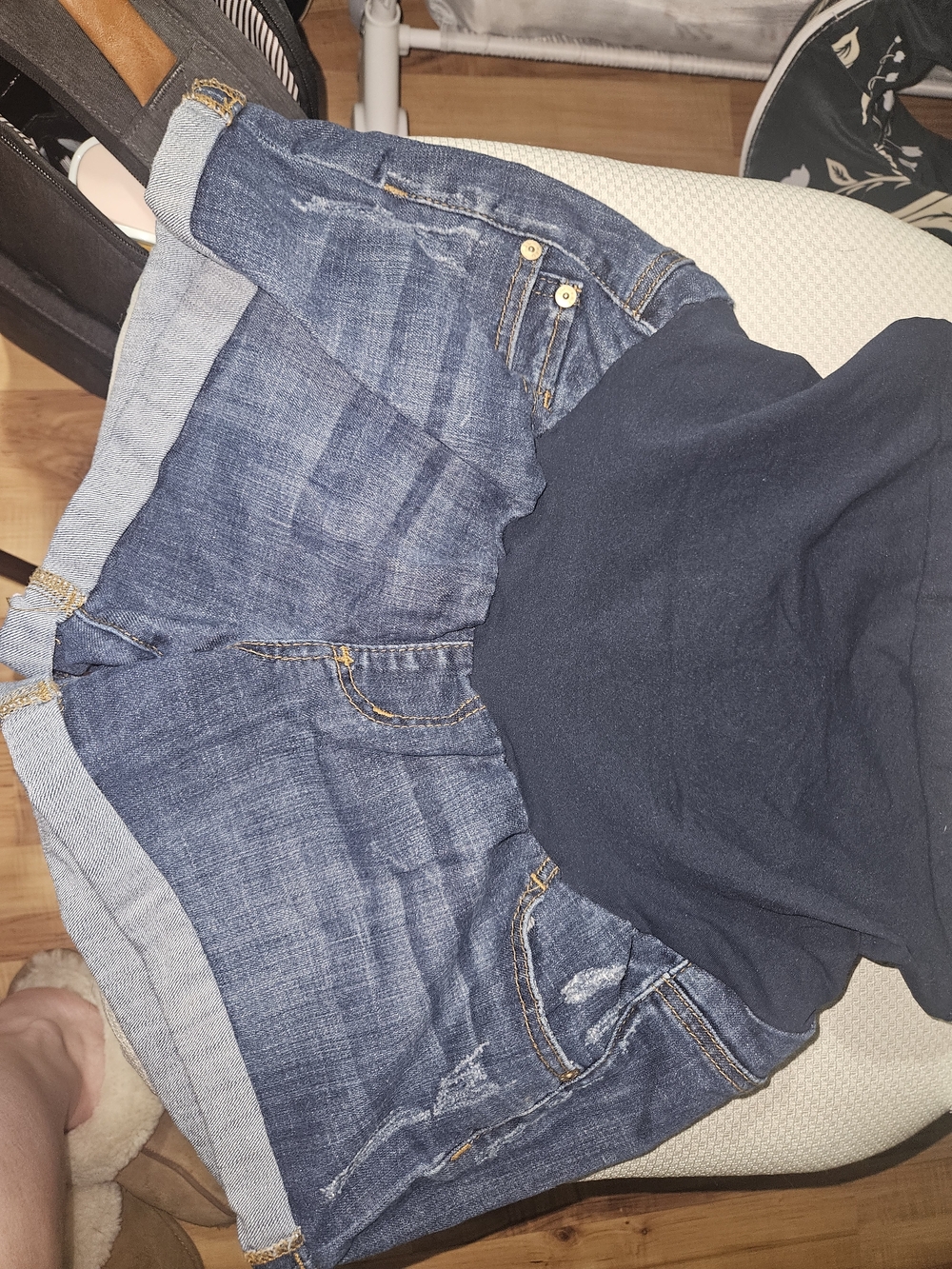 Maternity Blue Denim Shorts